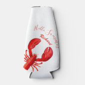 Lobster red white hallo zomernaam flesjeskoeler (Voorkant)