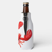 Lobster red white hallo zomernaam flesjeskoeler (Fles Achterkant)