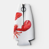 Lobster red white hallo zomernaam flesjeskoeler (Achterkant)