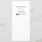 Lobster Restaurant | Kaart van het menu Menu van d (Achterkant)