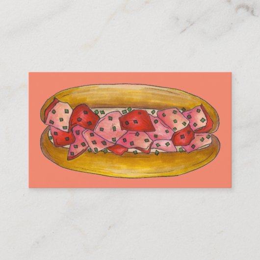 Lobster Roll Sandwich Maine Food Seafood Beach Visitekaartje (Voorkant)