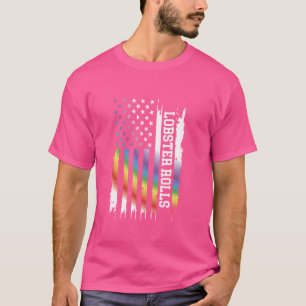 Lobster Rolls Verenigde Staten Bedrukte Regenboog T-shirt