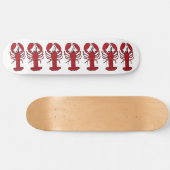 Lobster rood wit Aangepast Schaats breed Skateboard (Horizontaal)