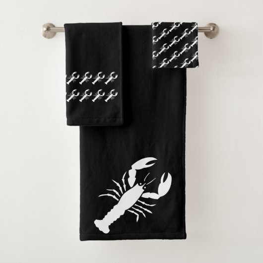 Lobster Serviette noir et blanc (En situation)