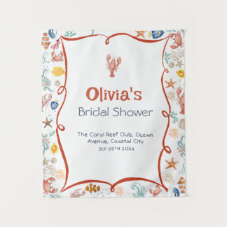 Lobster She Is a Catch Bridal Shower Banner Wandkleed