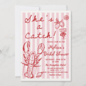 Lobster She's a Catch Bridal Shower Invitation (Devant)