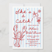 Lobster She's a Catch Bridal Shower Invitation (Devant)