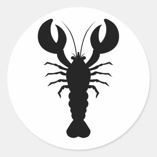 Lobster Silhouette Ronde Sticker (Voorkant)