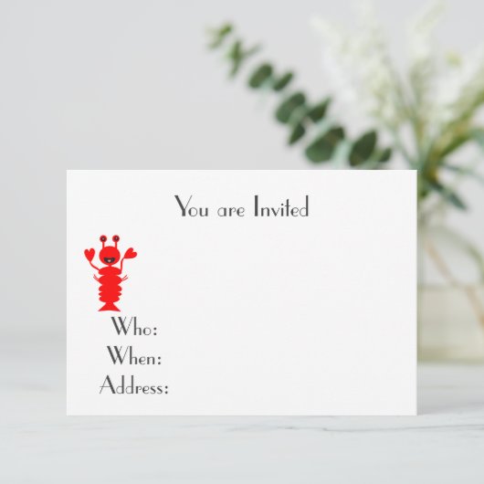 Lobster Strand Thema Kaart (Staand voorkant)