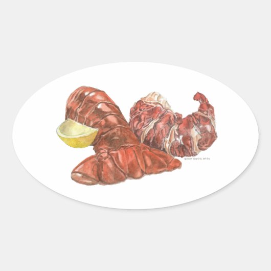Lobster Tail Ovale Sticker (Voorkant)
