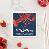 Lobster Thlek Dark Blue Fun Birthday Party Custom Servet (Insitu)