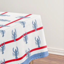 Lobster Topiary Ginger Jars Stripe Tablecloth Tafelkleed