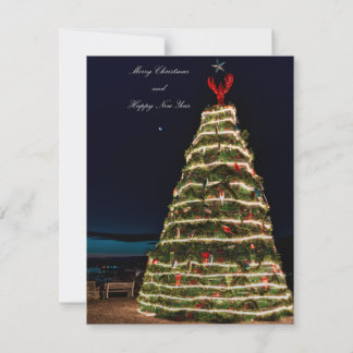 Lobster Trap Christmas Tree Flat Holiday Card Feestdagenkaart