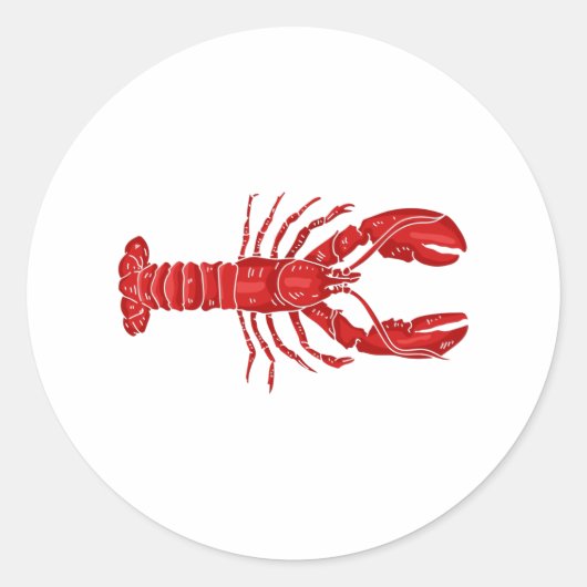 Lobster Vector Ronde Sticker (Voorkant)