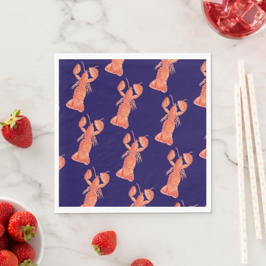 Lobster Watercolor Pattern Wedding Servet (Insitu)