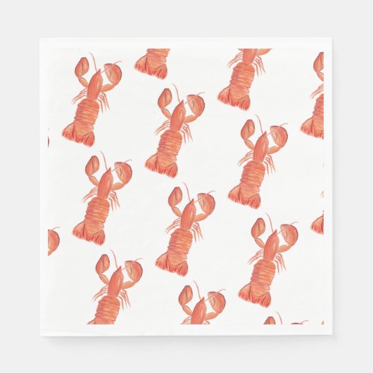 Lobster Watercolor Pattern Wedding Servet (Voorkant)