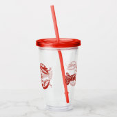  Lobster Woodcut, rood Acryl Drinkbeker (Links)