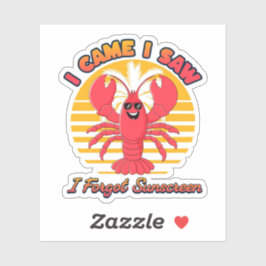 Lobster Zonnebrand - Ik Kwam Ik Zag Ik Vergat Zonn Sticker