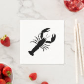 Lobster, zwart en wit, modern, leuk en leuk servet (Insitu)