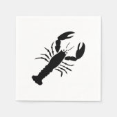 Lobster, zwart en wit, modern, leuk en leuk servet (Voorkant)