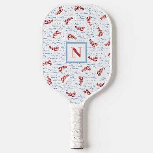 Lobstergolf patroon monogram pickleball paddle (Voorkant)