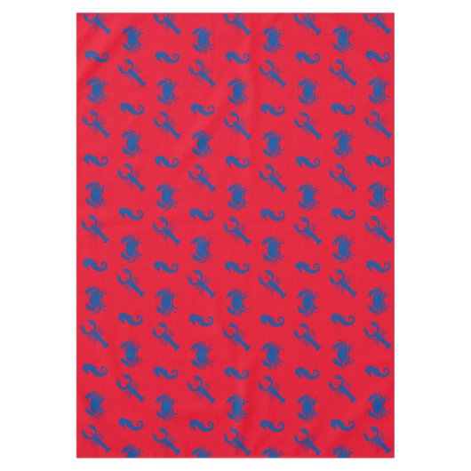 Lobsterkrab zeebaars rood patroon tafelkleed (Voorkant)