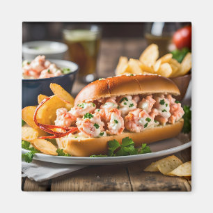 Lobsterrol en aardappelchips magneet