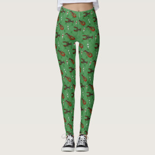 Lobsters en Vist boeien met een groene kerst Leggings