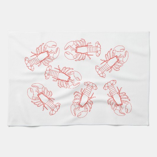 Lobsters Galore Tea Serviette (Horizontal)