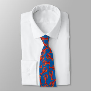 Lobsters op Blue Necktie Stropdas