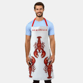 Lobsters personaliseren grote pron schort (Gedragen)