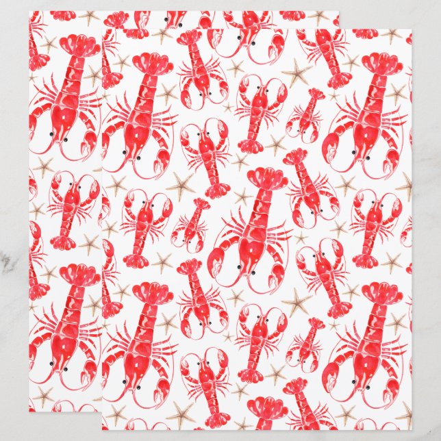 Lobsters Scrapbook Paper (Voorkant / Achterkant)
