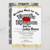 Loca Chingona Chola uitnodiging voor verjaardagsfe (Voorkant / Achterkant)