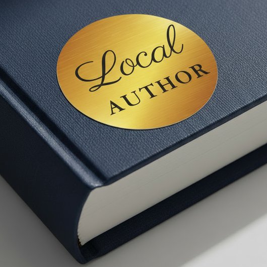 Local Author Writer Book Promo Gold B Ronde Sticker