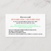 Local Professional Ironing Service Visitekaartje (Achterkant)