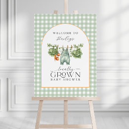 Localement Cultivé Baby Shower Gingham Vert Sauge