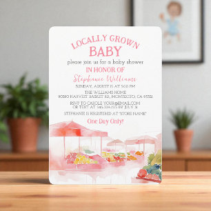 Locally Grown Baby Farmers Market Baby Girl shower Kaart