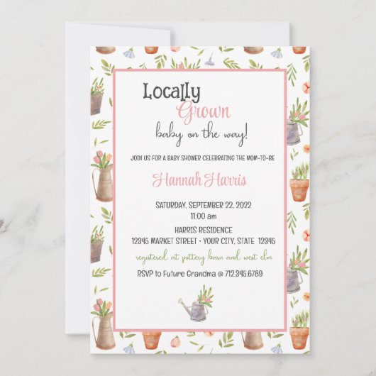Locally Grown Baby Shower Invitation (Devant)