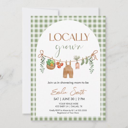 Locally Grown Baby Shower Invitation (Devant)