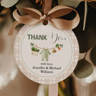 Locally Grown Baby Shower Thank You Rustic Green Bedankjes Labels