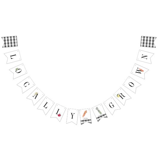 Locally Grown Farmers Market Black Baby Shower Vlaggetjes (Alle)