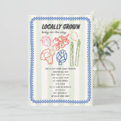 Locally Grown Farmers Market Blue Boy Baby Shower Kaart (Staand voorkant)