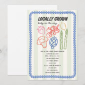 Locally Grown Farmers Market Blue Boy Baby Shower Kaart (Voorkant / Achterkant)