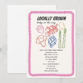 Locally Grown Farmer's Market Girl Baby Shower Kaart (Voorkant / Achterkant)
