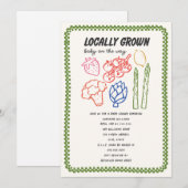 Locally Grown Farmer's Market Neutral Baby Shower Kaart (Voorkant / Achterkant)