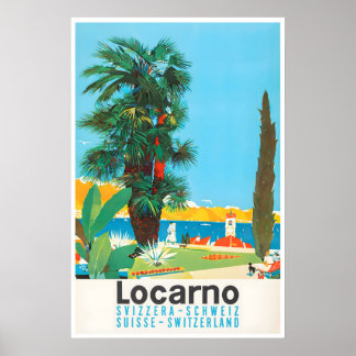 Locarno Reisposter Vintage Kunst Zwitserland Ski Poster