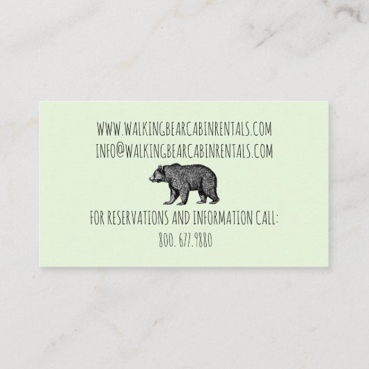 Location de cabines Cartes de visite (Dos)