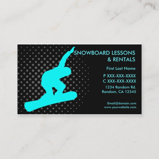 Location de cours de snowboard sur mesure cartes d (Devant)