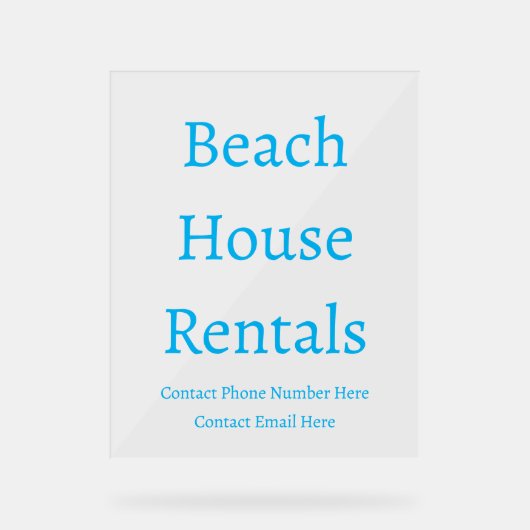 Location de maison de plage Typographie personnali (Recto)