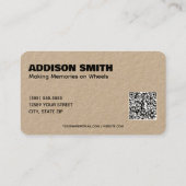 Location de RV Carte de visite QR personnalisé (Dos)